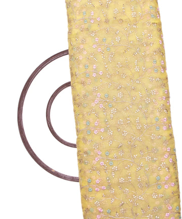 Organza Silk Floral Sequin Embroidery Fabric